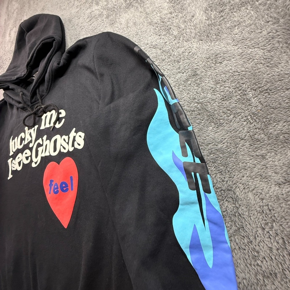 Lucky Me I See Ghosts Hoodie XL Black Kanye West Kid Cudi Camp Flog Gnaw - Picture 8 of 10
